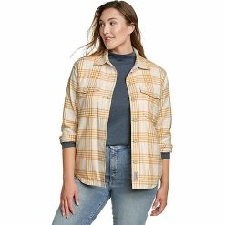 Eddie Bauer Women's Flannel Sherpa Shirt Jacket